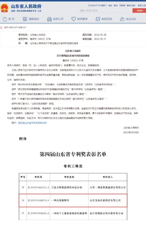 喜報(bào)｜龍港硅業(yè)又獲一項(xiàng)省級(jí)“硬核”獎(jiǎng)！